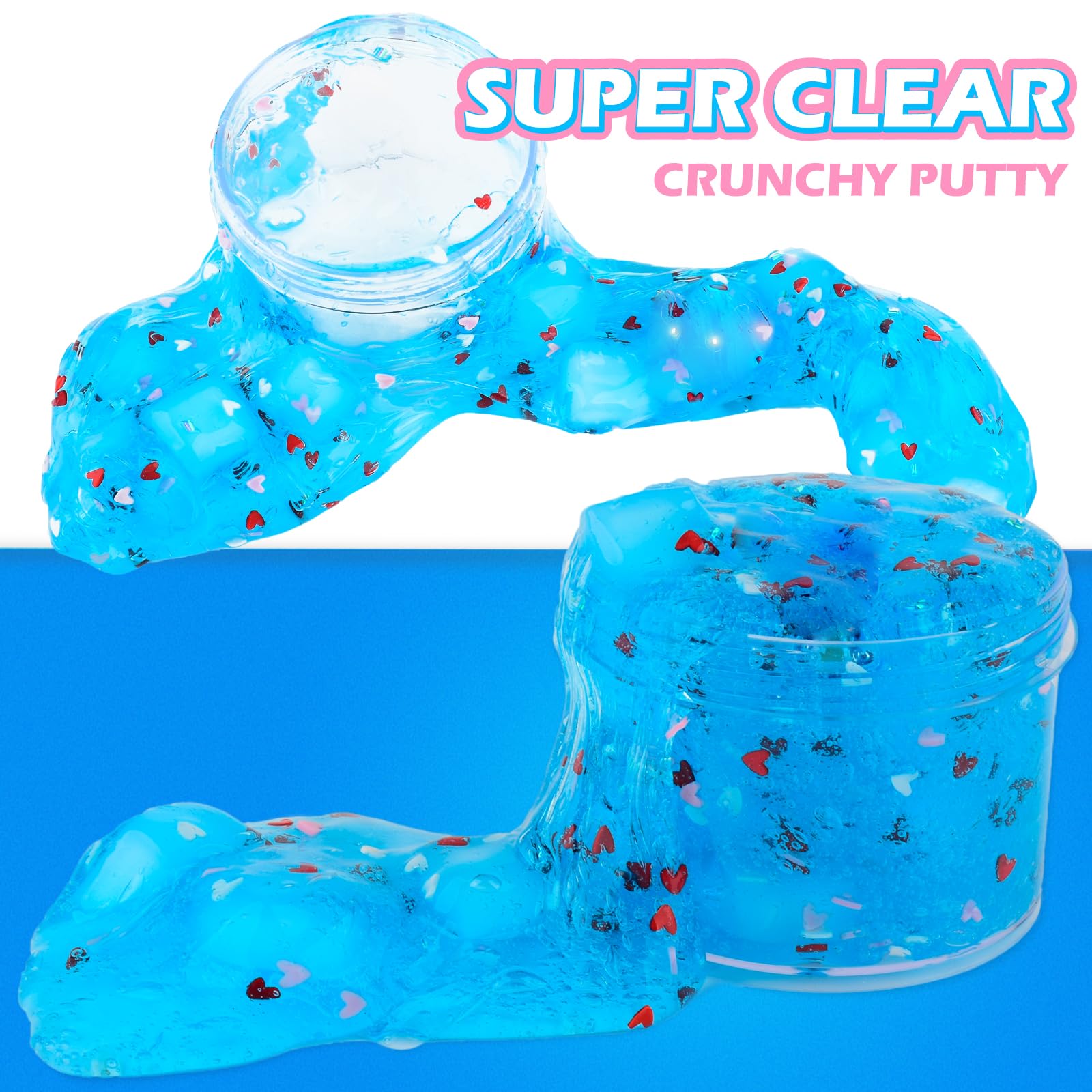 Amazon | ブルークリアスライム ゼリーキューブ付き ピンクレッド